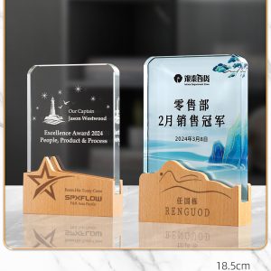 Kỷ Niệm Chương - Cúp Pha Lê Chân Đế Gỗ KN13