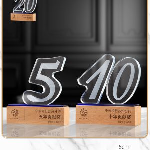 Kỷ Niệm Chương - Cúp Pha Lê Chân Đế Gỗ KN21