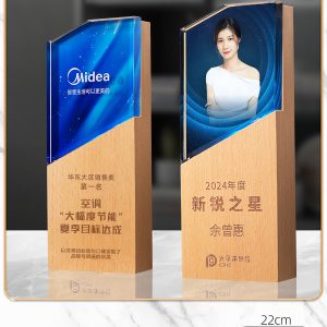 Kỷ Niệm Chương - Cúp Pha Lê Chân Đế Gỗ KN23