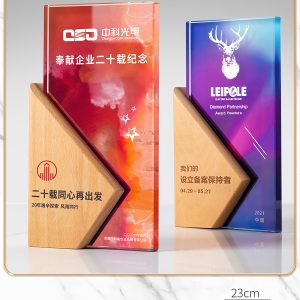 Kỷ Niệm Chương - Cúp Pha Lê Chân Đế Gỗ KN28
