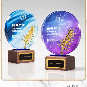 Kỷ Niệm Chương - Cúp Pha Lê Chân Đế Gỗ KN30