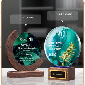 Kỷ Niệm Chương – Cúp Pha Lê Chân Đế Gỗ KN33