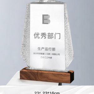 Kỷ Niệm Chương – Cúp Pha Lê Chân Đế Gỗ KN40