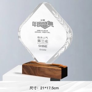 Kỷ Niệm Chương – Cúp Pha Lê Chân Đế Gỗ KN41