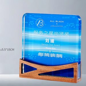 Kỷ Niệm Chương – Cúp Pha Lê Chân Đế Gỗ KN48