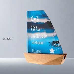 Kỷ Niệm Chương – Cúp Pha Lê Chân Đế Gỗ KN49